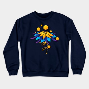 Exotic Flower with Gold, Purple and Blue Petals Crewneck Sweatshirt